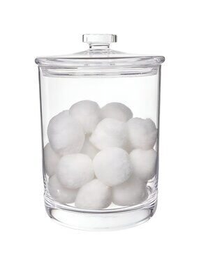 60-oz Clear Plastic Apothecary Jar with Lid | Perfect Storage Container